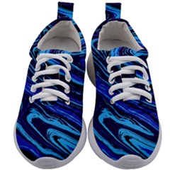 Blue Vivid Marble Pattern 16 Kids Athletic Shoes by goljakoff