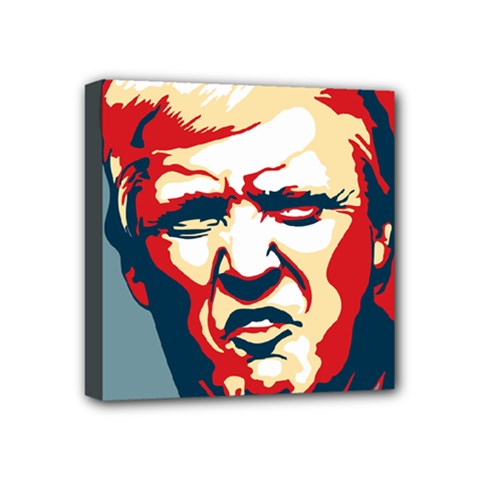 Trump Pop Art Mini Canvas 4  X 4  (stretched) by goljakoff