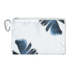 Blue Banana Leaves Canvas Cosmetic Bag (large) by goljakoff