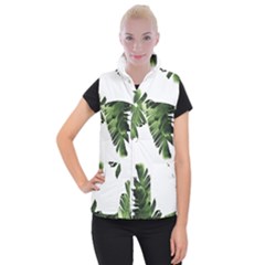 Green Banana Leaves Women s Button Up Vest by goljakoff
