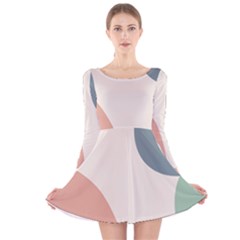 Abstract Shapes  Long Sleeve Velvet Skater Dress by Sobalvarro