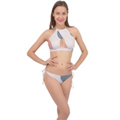 Abstract Shapes  Cross Front Halter Bikini Set by Sobalvarro