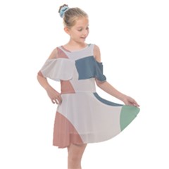 Abstract Shapes  Kids  Shoulder Cutout Chiffon Dress by Sobalvarro