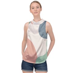 Abstract Shapes  High Neck Satin Top by Sobalvarro