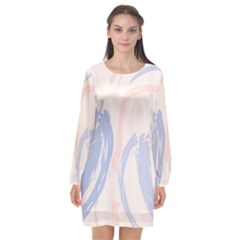Marble Stains  Long Sleeve Chiffon Shift Dress  by Sobalvarro