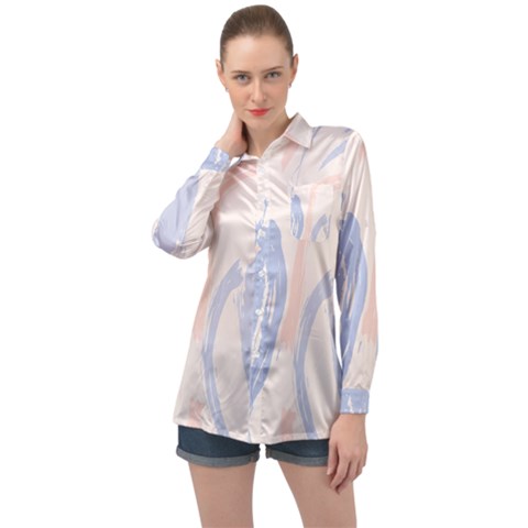Marble Stains  Long Sleeve Satin Shirt by Sobalvarro