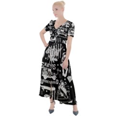 Skater-underground2 Button Up Short Sleeve Maxi Dress by PollyParadise