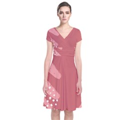 Terracota  Short Sleeve Front Wrap Dress by Sobalvarro