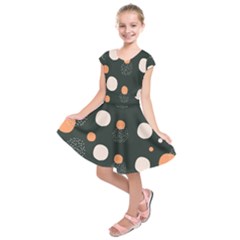Black Peach White  Kids  Short Sleeve Dress by Sobalvarro