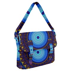 Blue Violet Midnight Sun Mandala Boho Hipppie Buckle Messenger Bag by CrypticFragmentsDesign