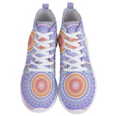 Pretty Pastel Boho Hippie Mandala Men s Lightweight High Top Sneakers by CrypticFragmentsDesign
