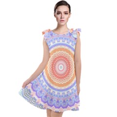 Pretty Pastel Boho Hippie Mandala Tie Up Tunic Dress by CrypticFragmentsDesign