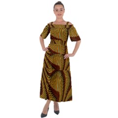 Golden Sands Shoulder Straps Boho Maxi Dress  by LW41021