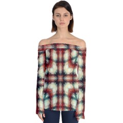 Royal Plaid  Off Shoulder Long Sleeve Top by LW41021