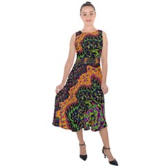 Goghwave Midi Tie-back Chiffon Dress