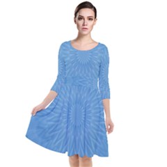 Blue Joy Quarter Sleeve Waist Band Dress by LW41021