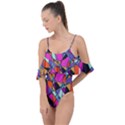 Abstract Drape Piece Swimsuit View1