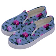 Delicate Peonies Kids  Canvas Slip Ons by SychEva