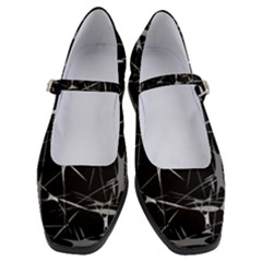 Black And White Splatter Abstract Print Women s Mary Jane Shoes by dflcprintsclothing