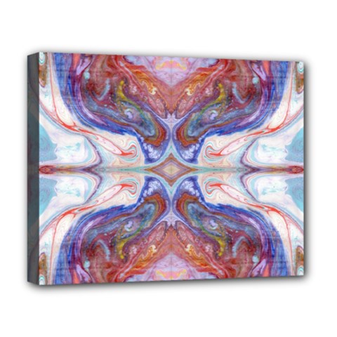 Abstract Marbling Repeats Deluxe Canvas 20  X 16  (stretched) by kaleidomarblingart