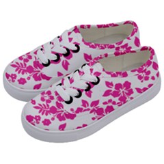 Hibiscus Pattern Pink Kids  Classic Low Top Sneakers by GrowBasket