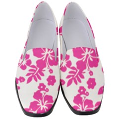 Hibiscus Pattern Pink Women s Classic Loafer Heels by GrowBasket
