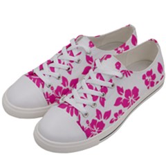 Hibiscus Pattern Pink Women s Low Top Canvas Sneakers by GrowBasket