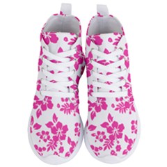 Hibiscus Pattern Pink Women s Lightweight High Top Sneakers by GrowBasket