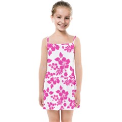 Hibiscus Pattern Pink Kids  Summer Sun Dress by GrowBasket