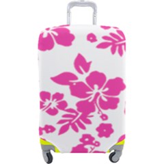Hibiscus Pattern Pink Luggage Cover (large) by GrowBasket