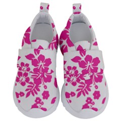 Hibiscus Pattern Pink Kids  Velcro No Lace Shoes by GrowBasket