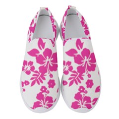 Hibiscus Pattern Pink Women s Slip On Sneakers by GrowBasket