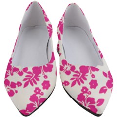 Hibiscus Pattern Pink Women s Block Heels  by GrowBasket