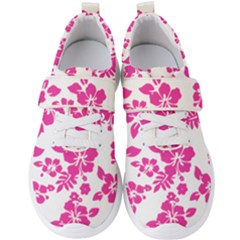 Hibiscus Pattern Pink Men s Velcro Strap Shoes by GrowBasket
