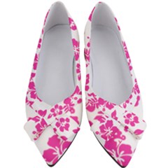 Hibiscus Pattern Pink Women s Bow Heels by GrowBasket