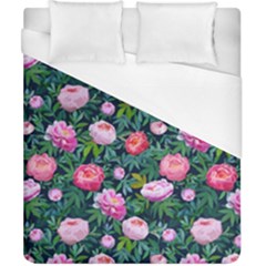 Delicate Watercolor Peony Duvet Cover (california King Size) by SychEva