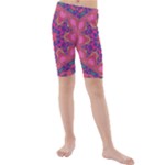 Purple Flower Kids  Mid Length Swim Shorts