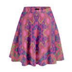 Purple Flower High Waist Skirt