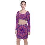 Purple Flower Top and Skirt Sets