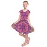 Purple Flower Kids  Short Sleeve Dress