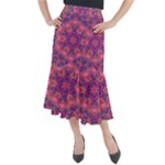 Purple Flower Midi Mermaid Skirt