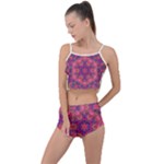Purple Flower Summer Cropped Co-Ord Set