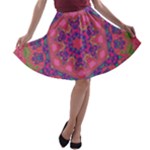 Springflower4 A-line Skater Skirt