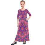 Springflower4 Kids  Quarter Sleeve Maxi Dress