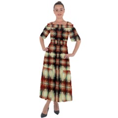 Royal Plaid Shoulder Straps Boho Maxi Dress  by LW323