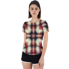 Royal Plaid Back Cut Out Sport Tee by LW323