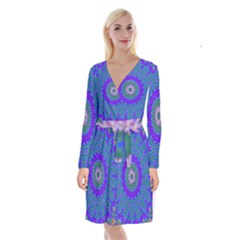Bluebelle Long Sleeve Velvet Front Wrap Dress by LW323