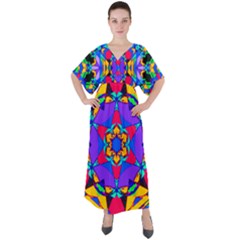 Fairground V-neck Boho Style Maxi Dress by LW323