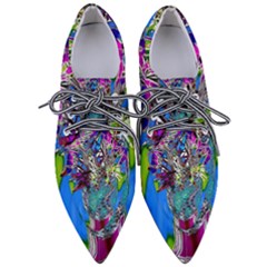 Exotic Flowers In Vase Pointed Oxford Shoes by LW323