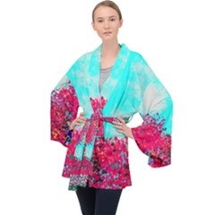 Flowers Long Sleeve Velvet Kimono  by LW323